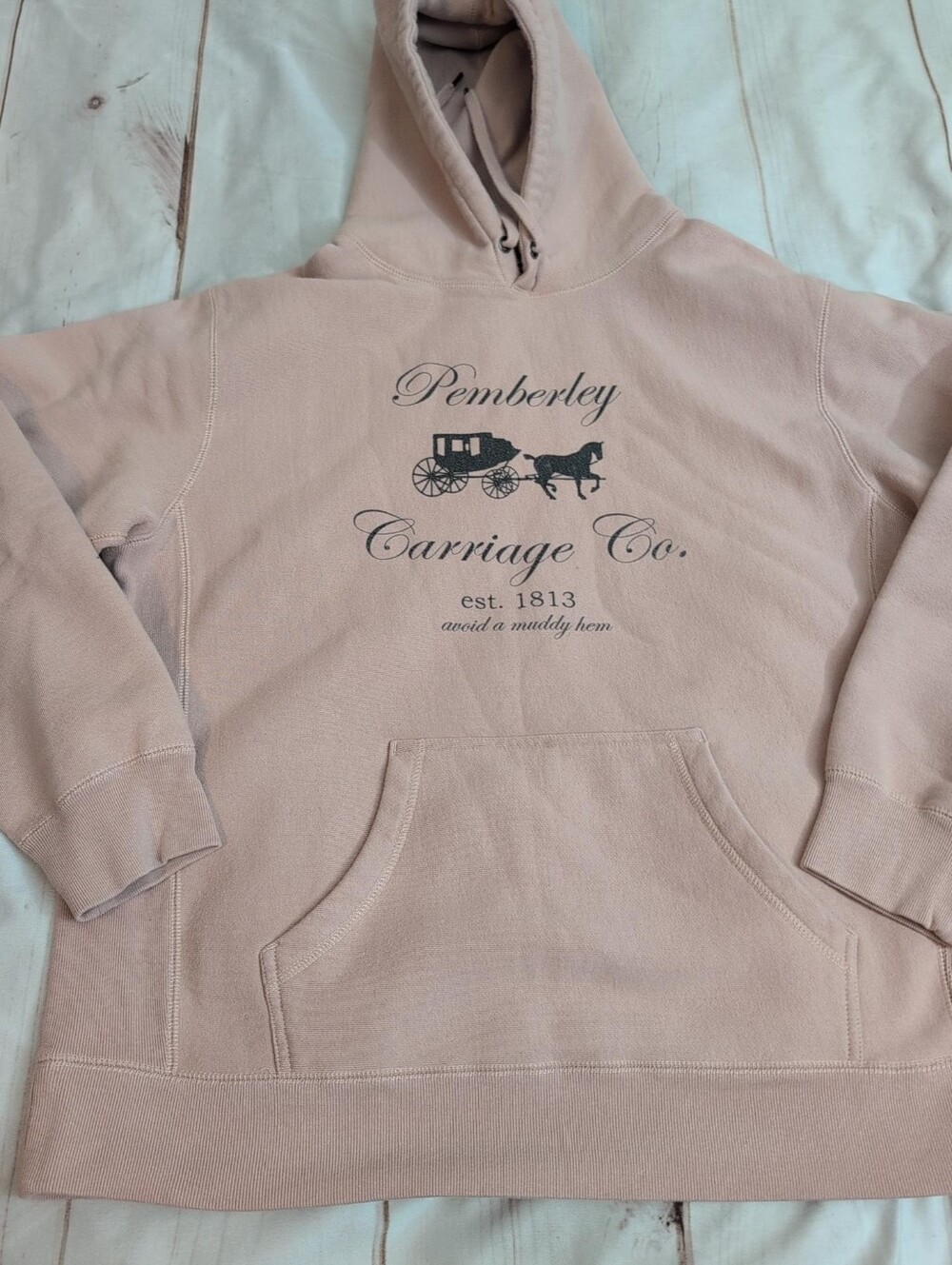 Pemberley Carriage Co Hoodie Large Pride & Prejudice Jane Austen Pullover